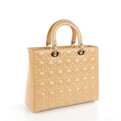 Christian Dior Patent Cannage Large Lady Dior Beige 3 of 7