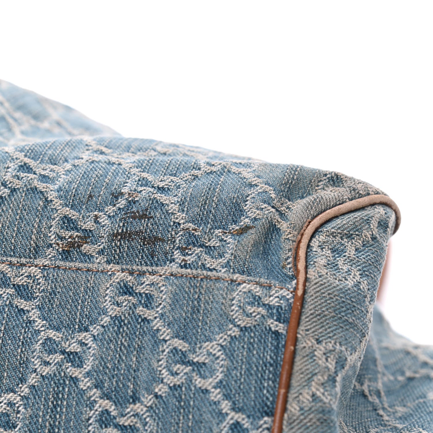 Gucci Denim Monogram Medium Sukey Boston 7 of 8