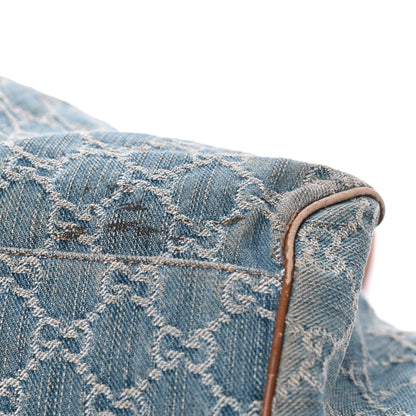 Gucci Denim Monogram Medium Sukey Boston 7 of 8
