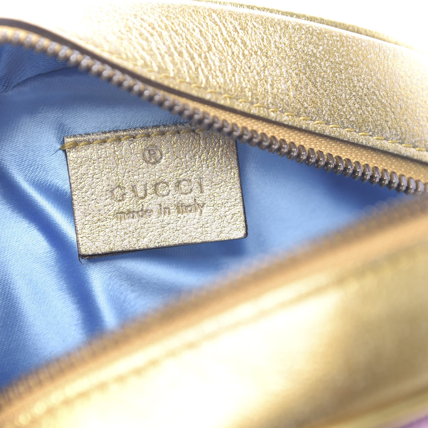 Gucci Metallic Calfskin Matelasse Mini GG Marmont Round Shoulder Bag Gold Pink 6 of 10