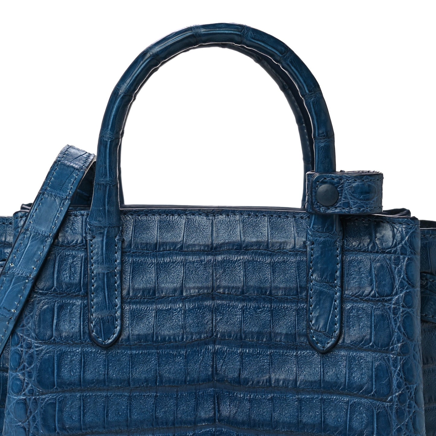 Crocodile Small Christie Satchel Blue