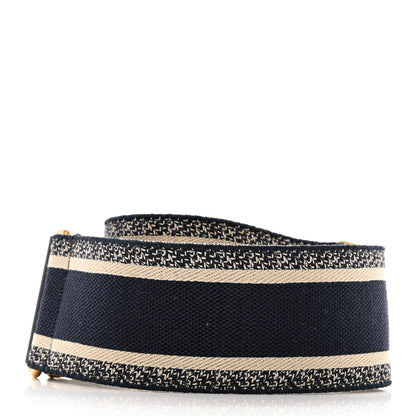 Christian Dior Canvas Embroidered Shoulder Strap Blue 2 of 4