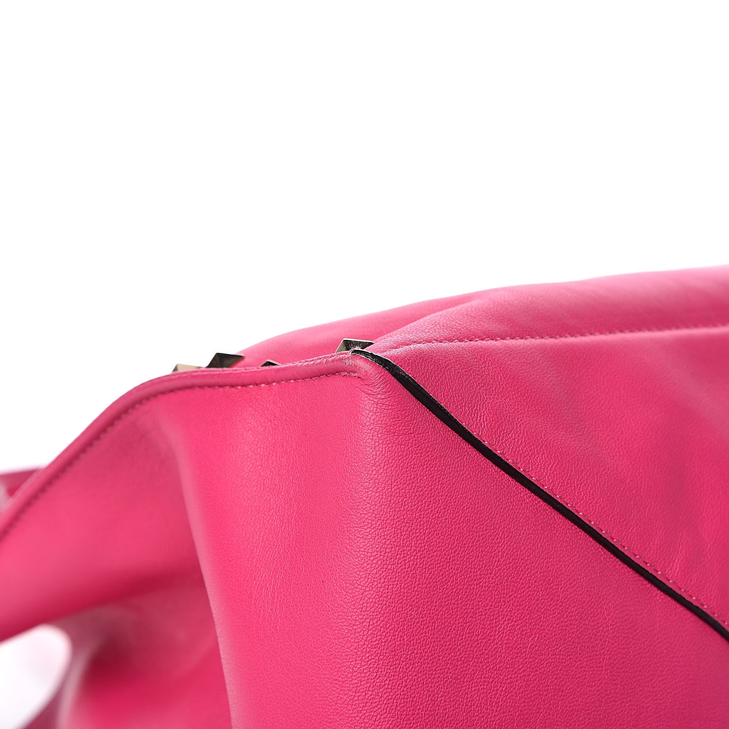 Valentino Garavani Nappa Medium Rockstud Soft Tote Pop Fuxia 8 of 13
