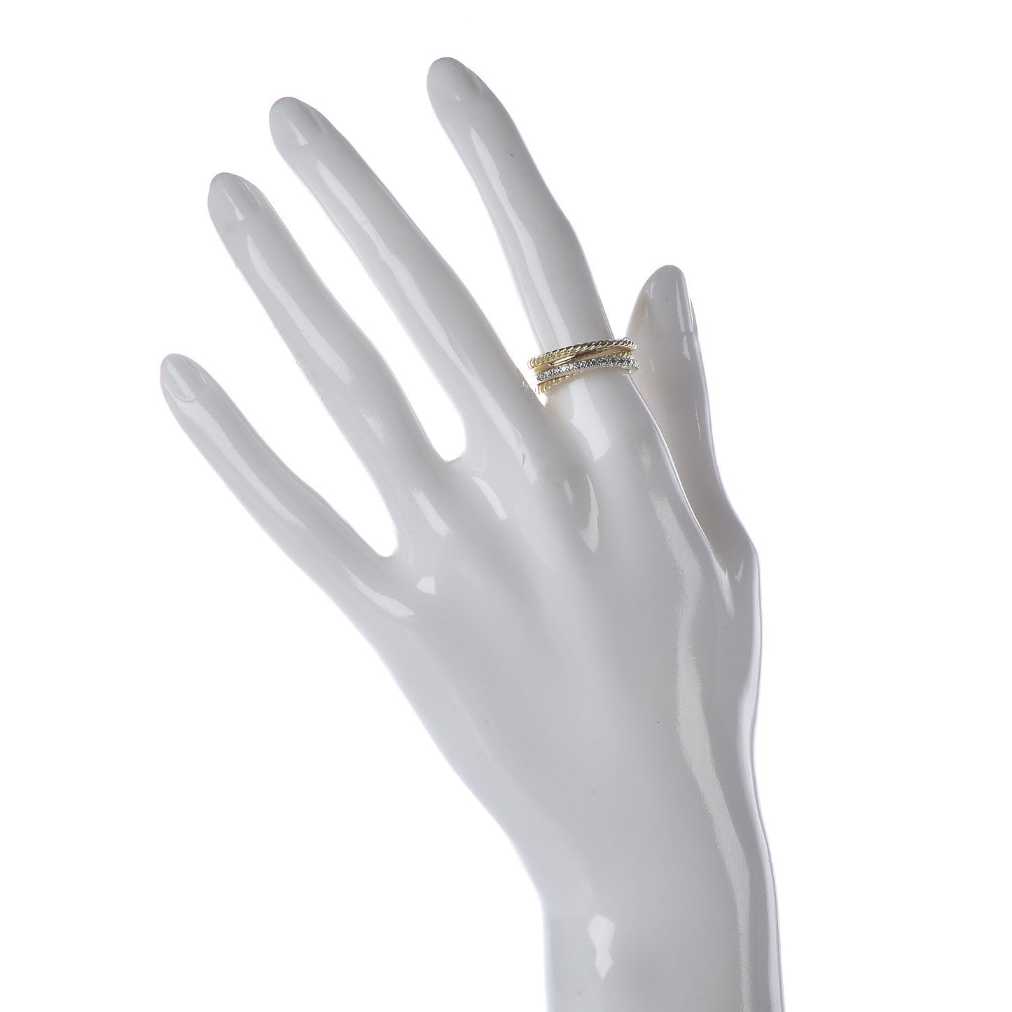 18K Yellow Gold Diamond 7mm Crossover Ring 52 6