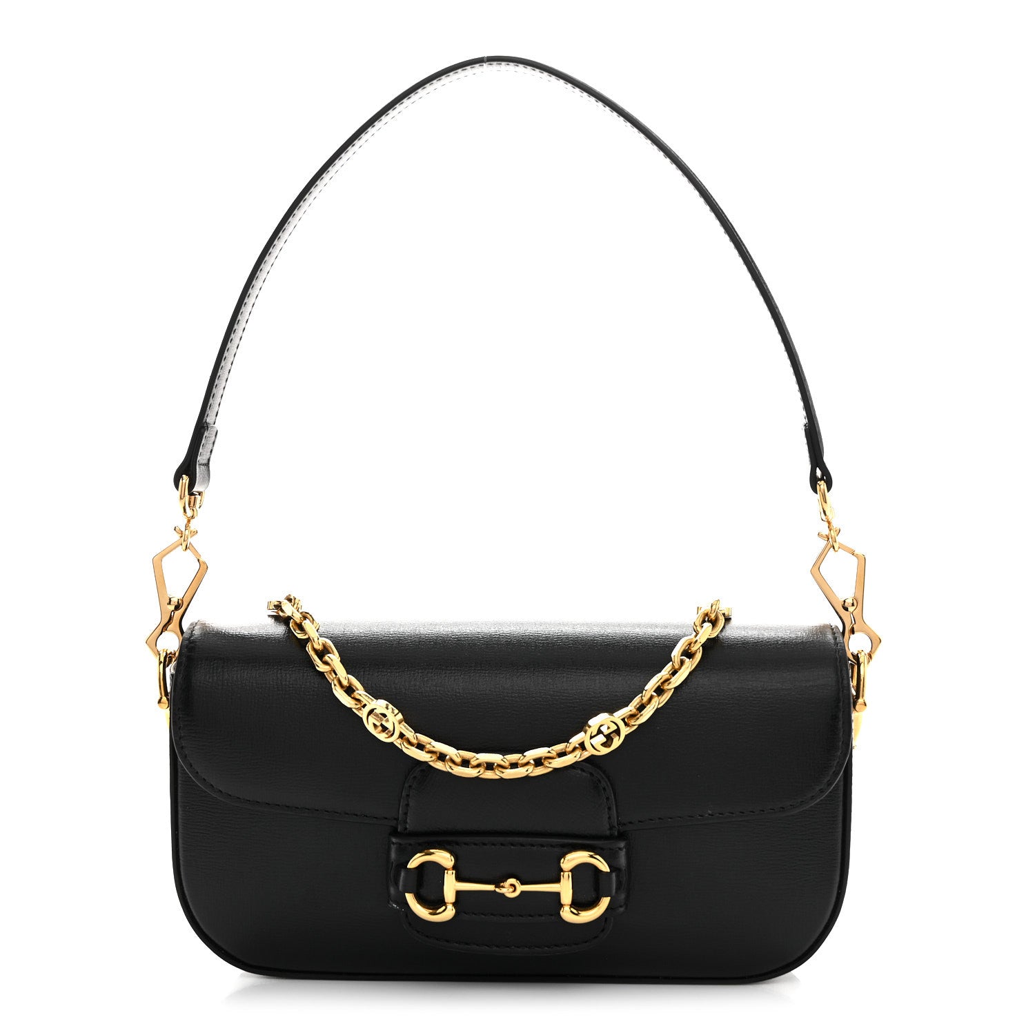 Gucci Azalea Calfskin Small Horsebit 1955 Chain Shoulder Bag Black 1 of 11