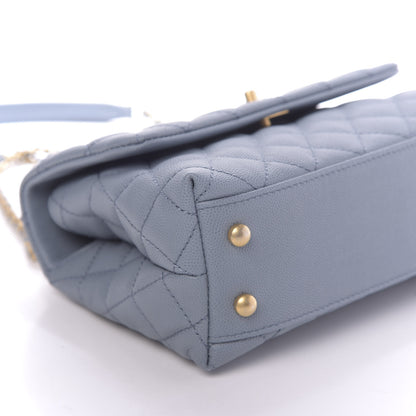 Chanel Caviar Quilted Mini Coco Handle Flap Light Blue 9 of 12