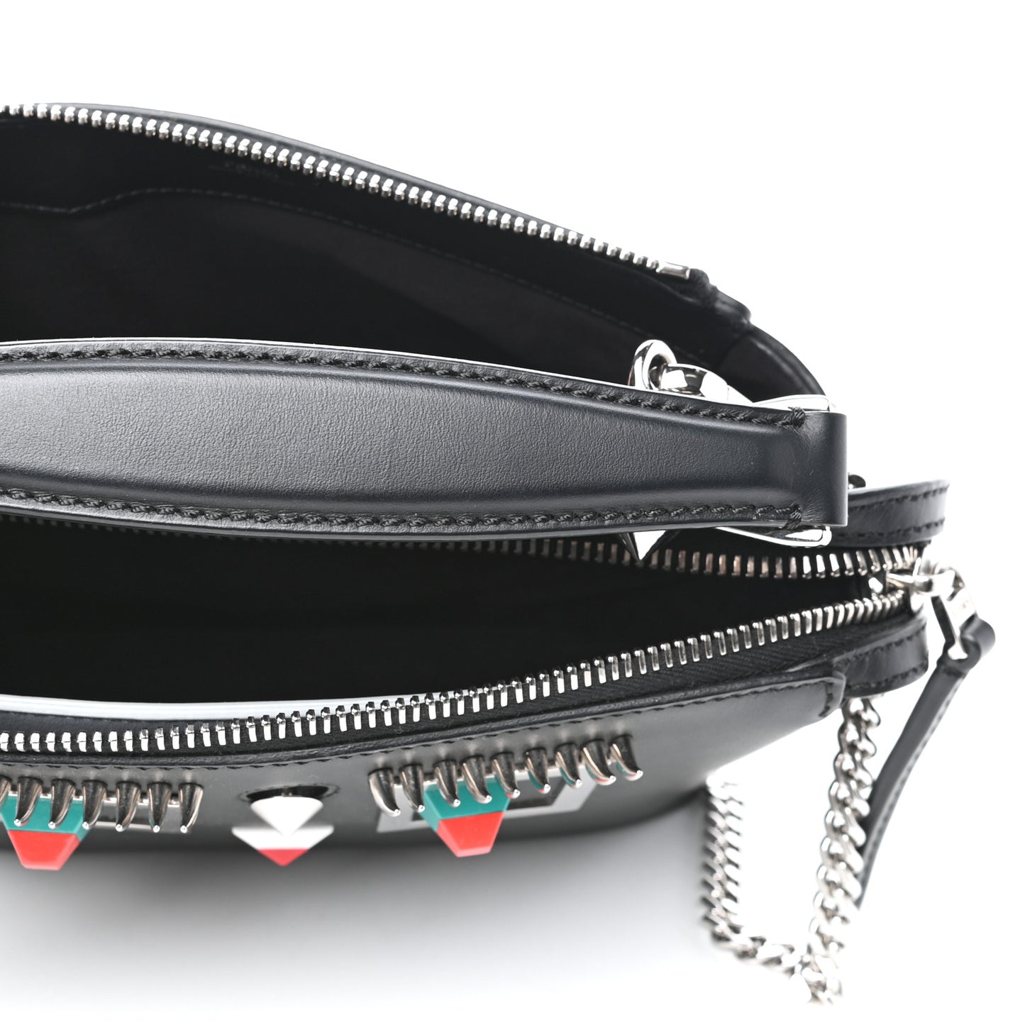 Vitello Baltico Hypnoteyes Studded Small Dotcom Click Chain Satchel Black