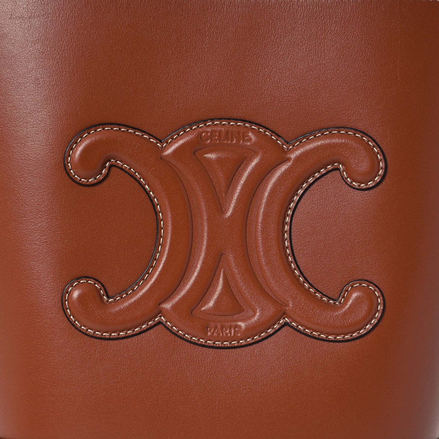 Smooth Calfskin Small Cuir Triomphe Bucket Bag Tan