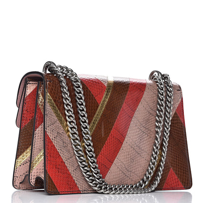 Gucci Ayers Snakeskin Chevron Small Dionysus Shoulder Bag Pink 3 of 13