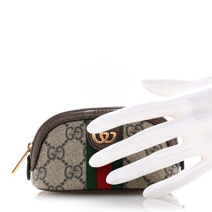 Gucci GG Supreme Monogram Web Ophidia Dome Key Pouch Beige New Acero 2 of 7