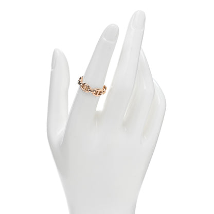 Hermes 18K Rose Gold PM Chaine D'Ancre Enchainee Ring 54 6.75 2 of 5