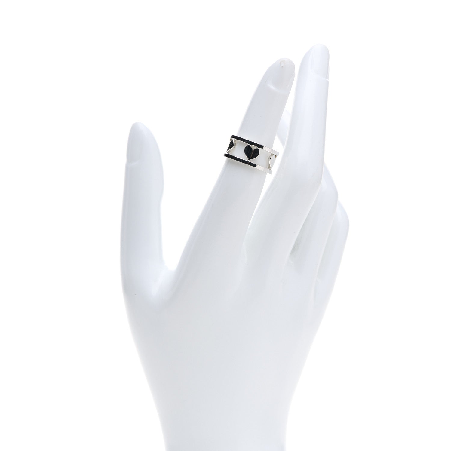 Tiffany Sterling Silver Heart Stencil Band Ring 50 5.25 2 of 5