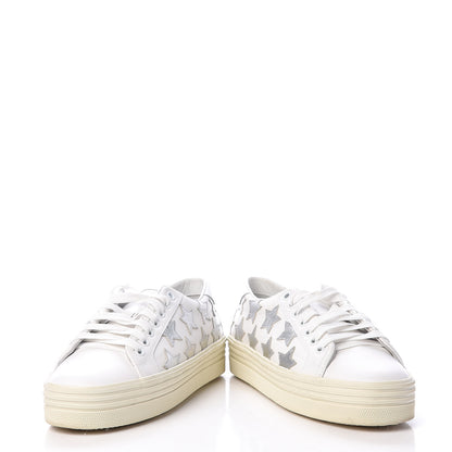 Saint Laurent Calfskin Star Court Sneakers 37.5 White Argent 6 of 11