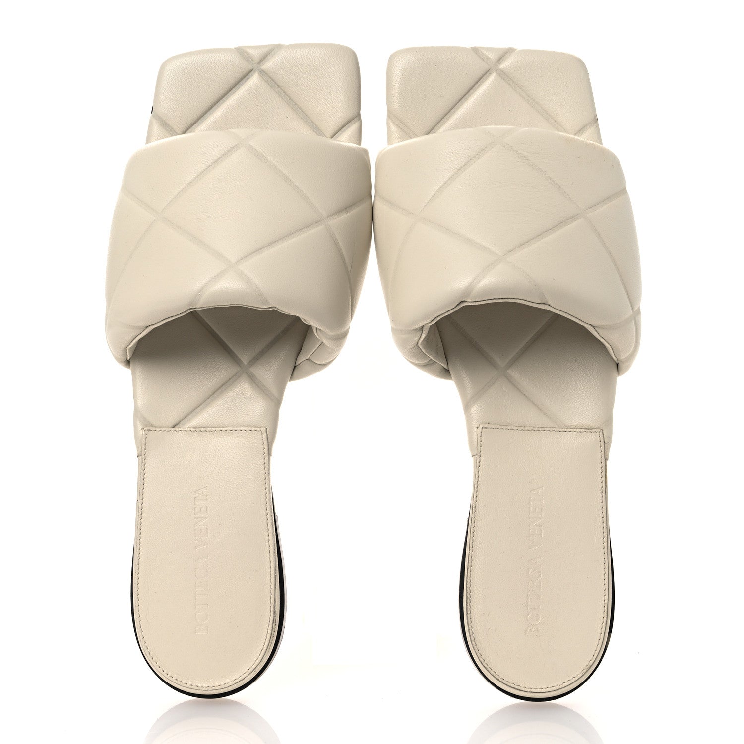 Bottega Veneta Nappa Quilted Rubber Lido Flat Sandals 38 Sea Salt 2 of 14