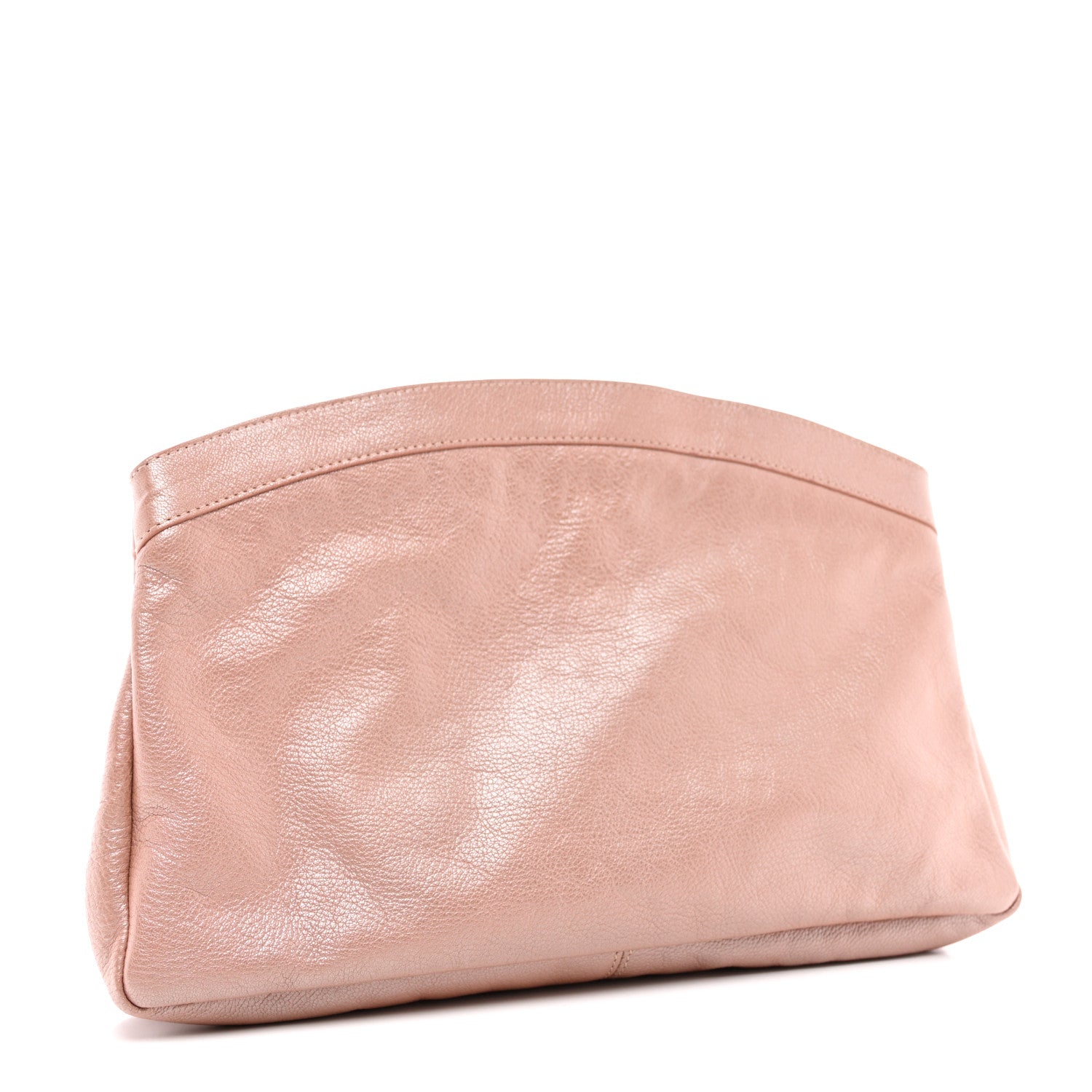 Balenciaga Chevre Classic Silver Hardware Premier Clutch Rose 4 of 8