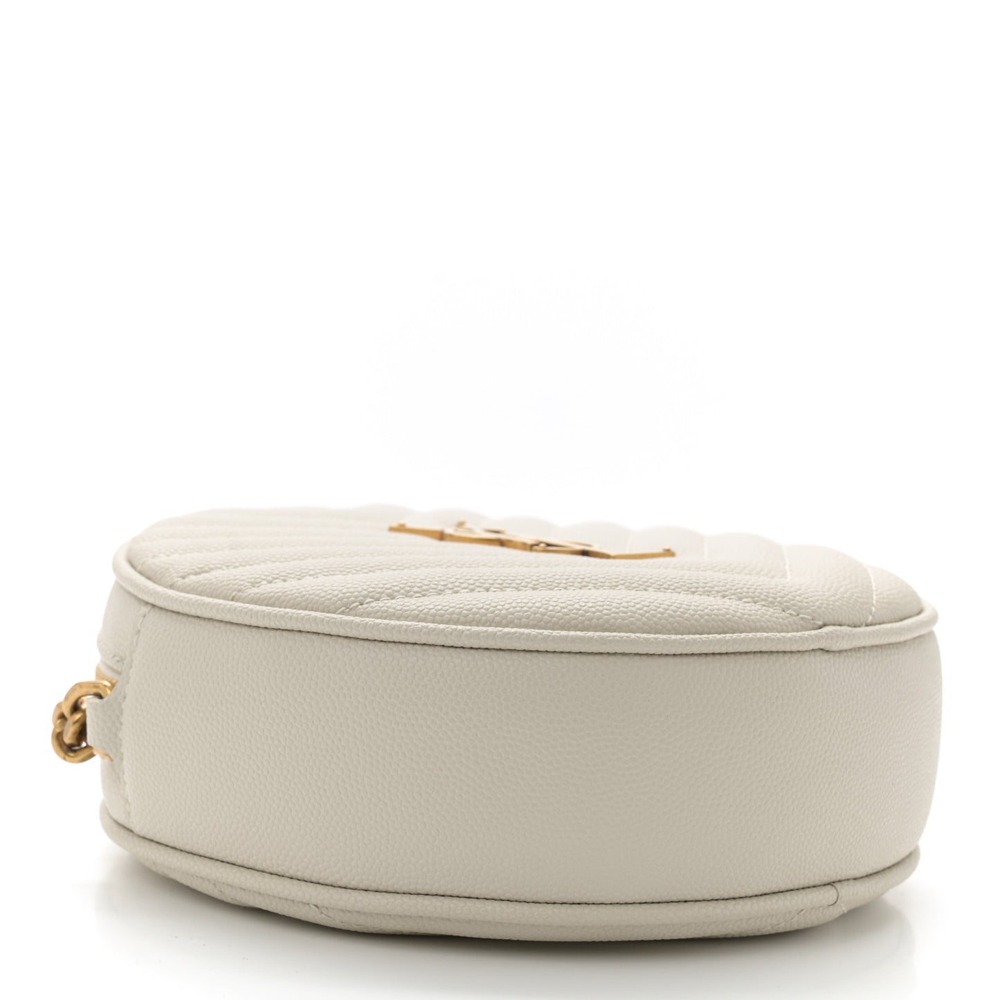 Grain De Poudre Matelasse Chevron Quilted Round Vinyle Camera Bag Crema Soft