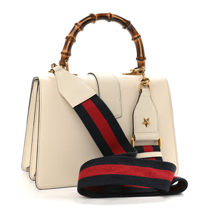 Gucci Calfskin Bamboo Web Medium Dionysus Top Handle Bag White Blue Hibiscus Red 3 of 13
