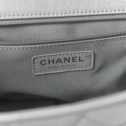 Chanel Crumpled Calfskin Large Chain All Over Flap Grey 8 of 10