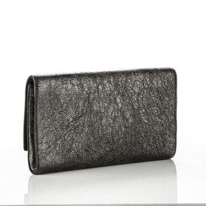 Saint Laurent Metallic Textured Large Belle De Jour Clutch Dark Silver 3 of 8