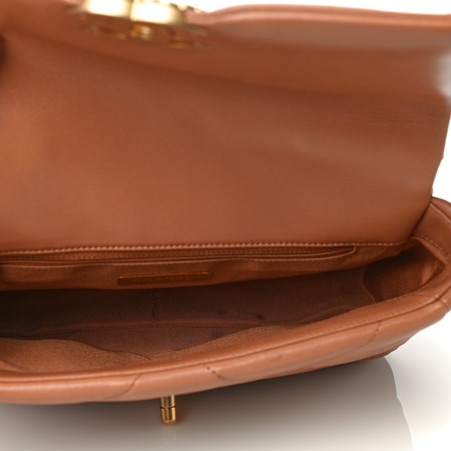 Lambskin Quilted Medium Chanel 19 Flap Brown
