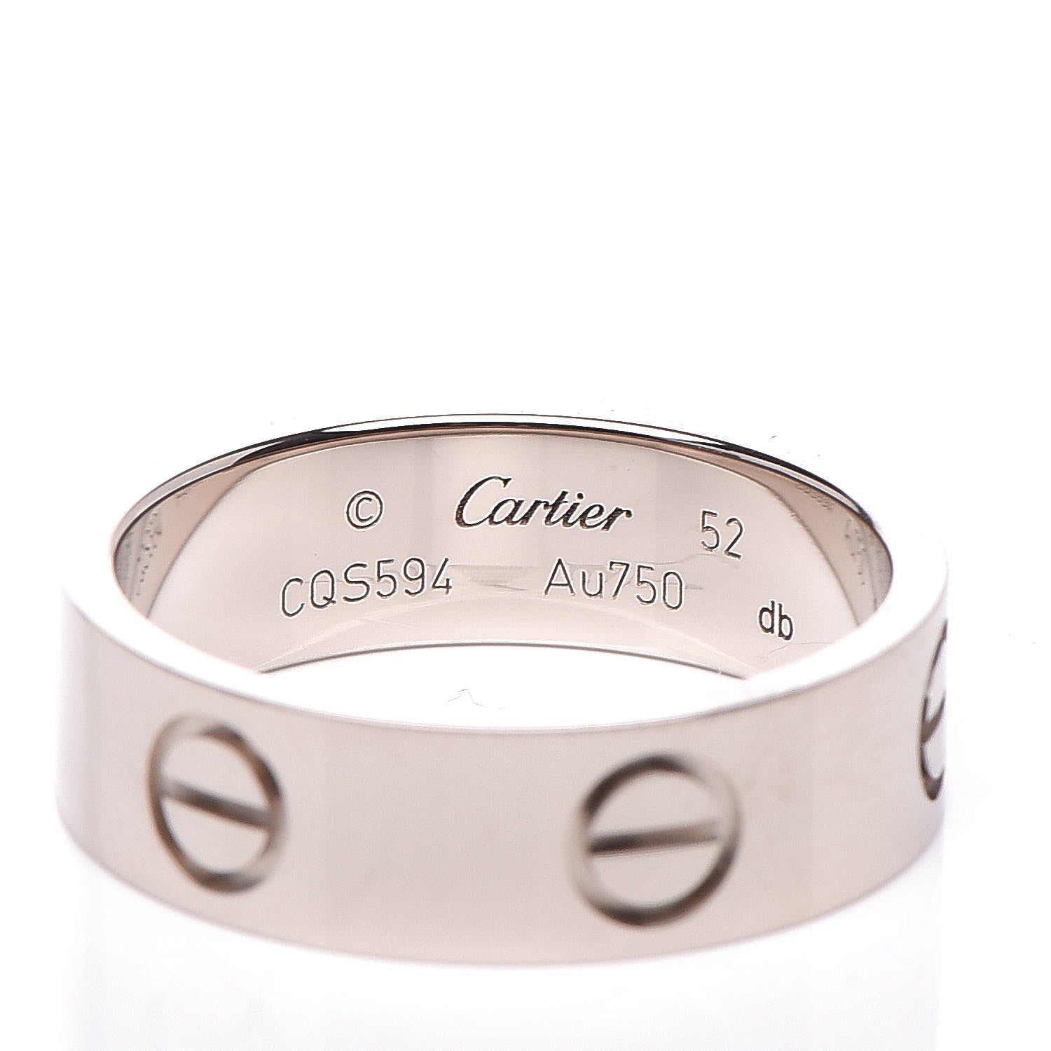 Cartier 18K White Gold 5.5mm LOVE Ring 52 6 4 of 5