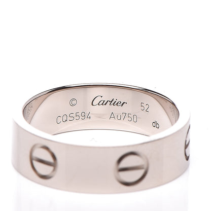 Cartier 18K White Gold 5.5mm LOVE Ring 52 6 4 of 5
