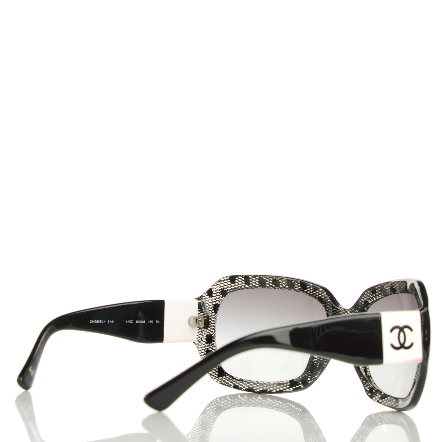 Acetate CC Lace Effect Sunglasses 5146 Black White