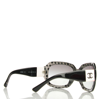 Chanel Acetate CC Lace Effect Sunglasses 5146 Black White 2 of 6