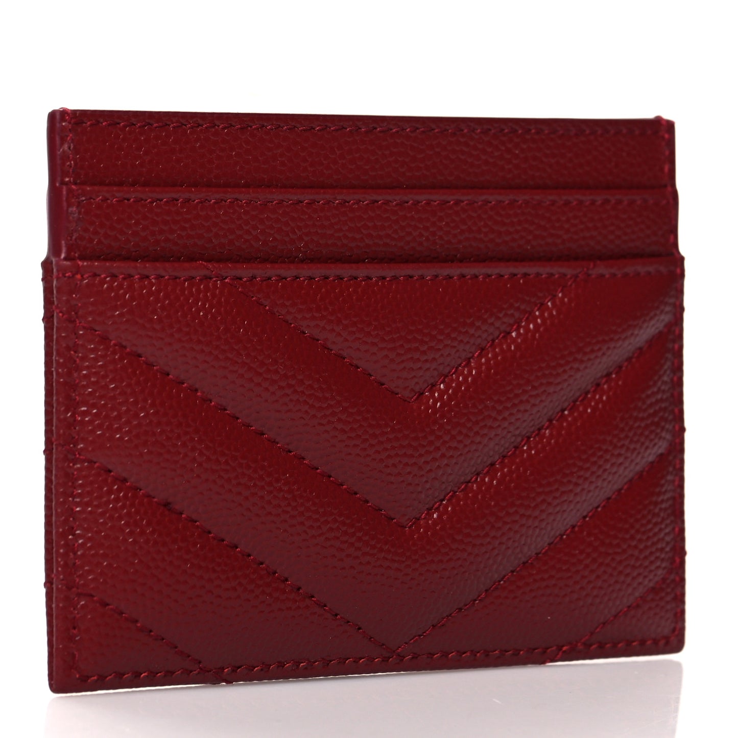 Grain De Poudre Matelasse Chevron Monogram Credit Card Case Opyum Red