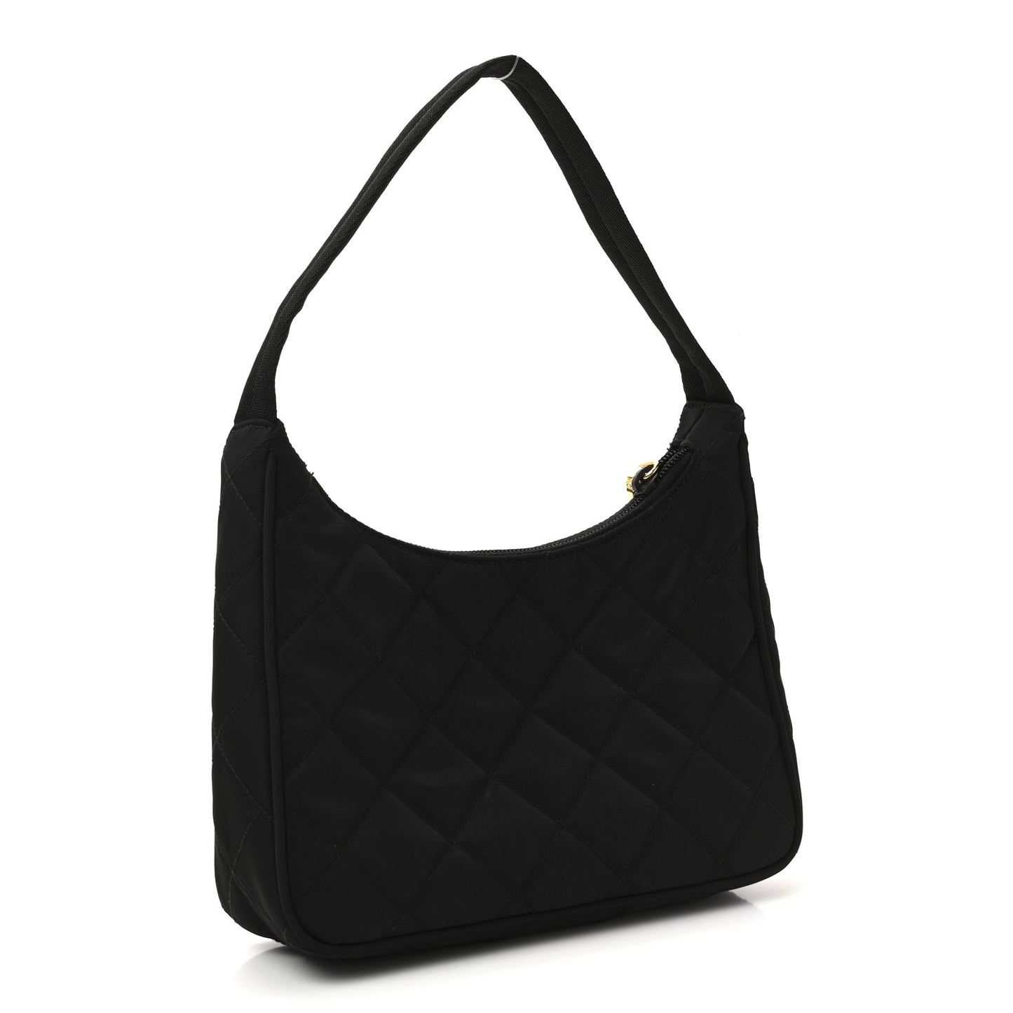 Tessuto Nylon Stitched Shoulder Bag Black