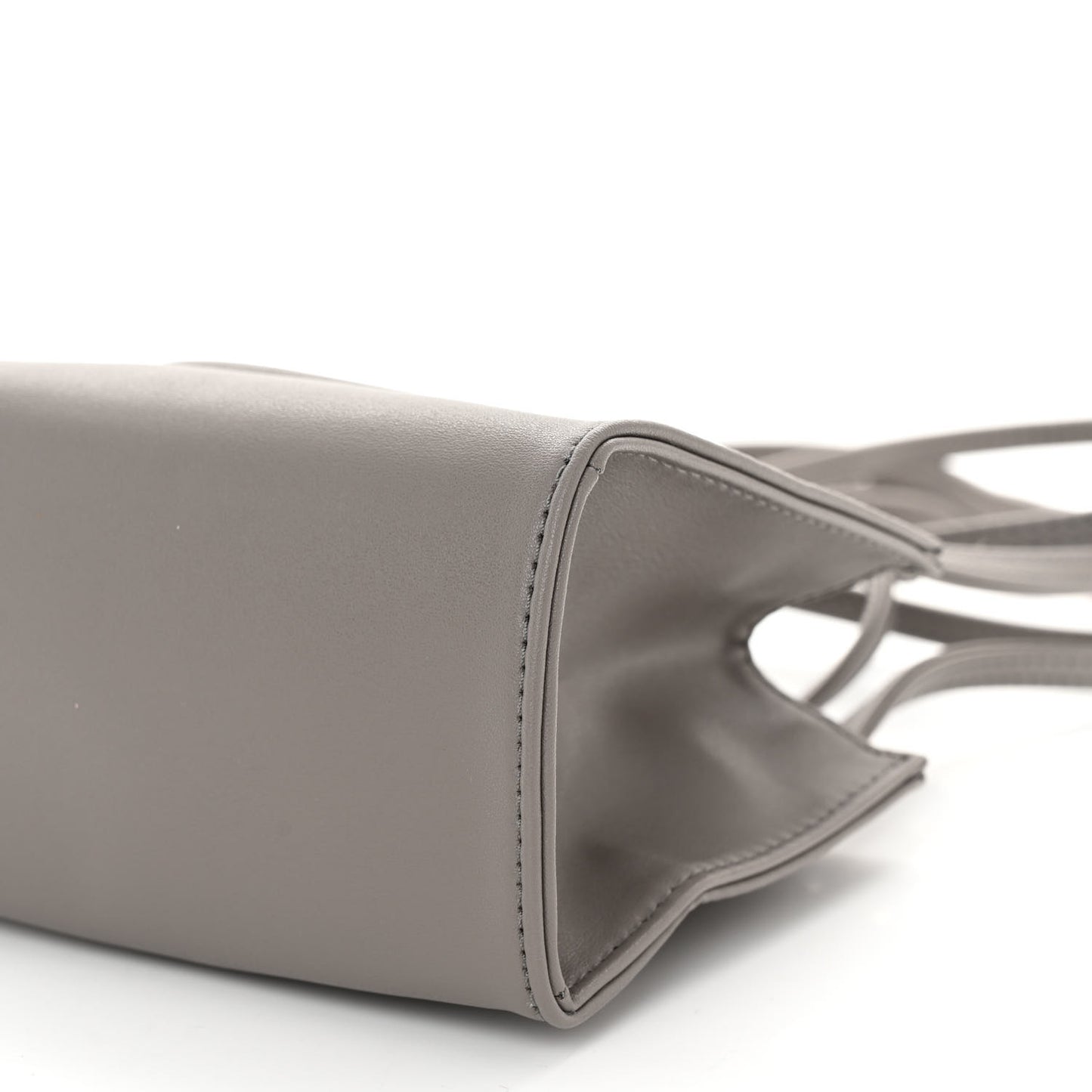 Vegan Leather Small Shopping Bag Grey