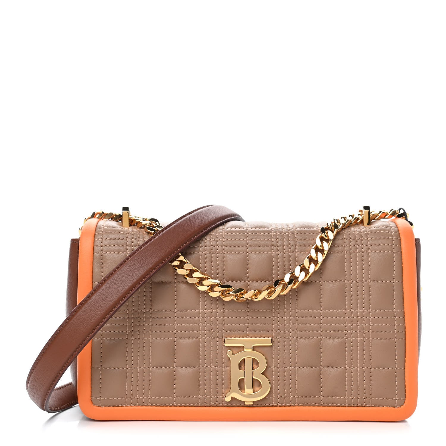 Burberry Lambskin Quilted Small Lola Bag Brown 1 of 4