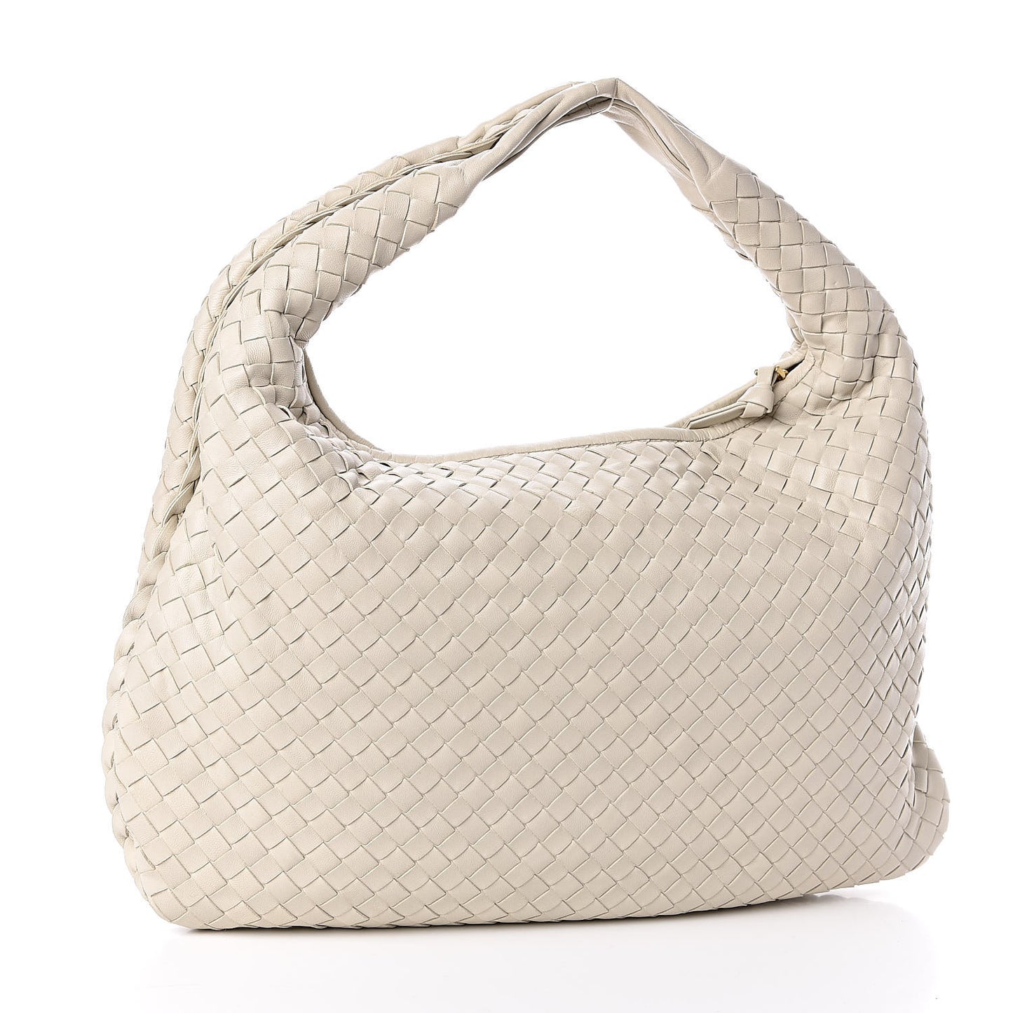 Nappa Intrecciato Medium Veneta Hobo Cream