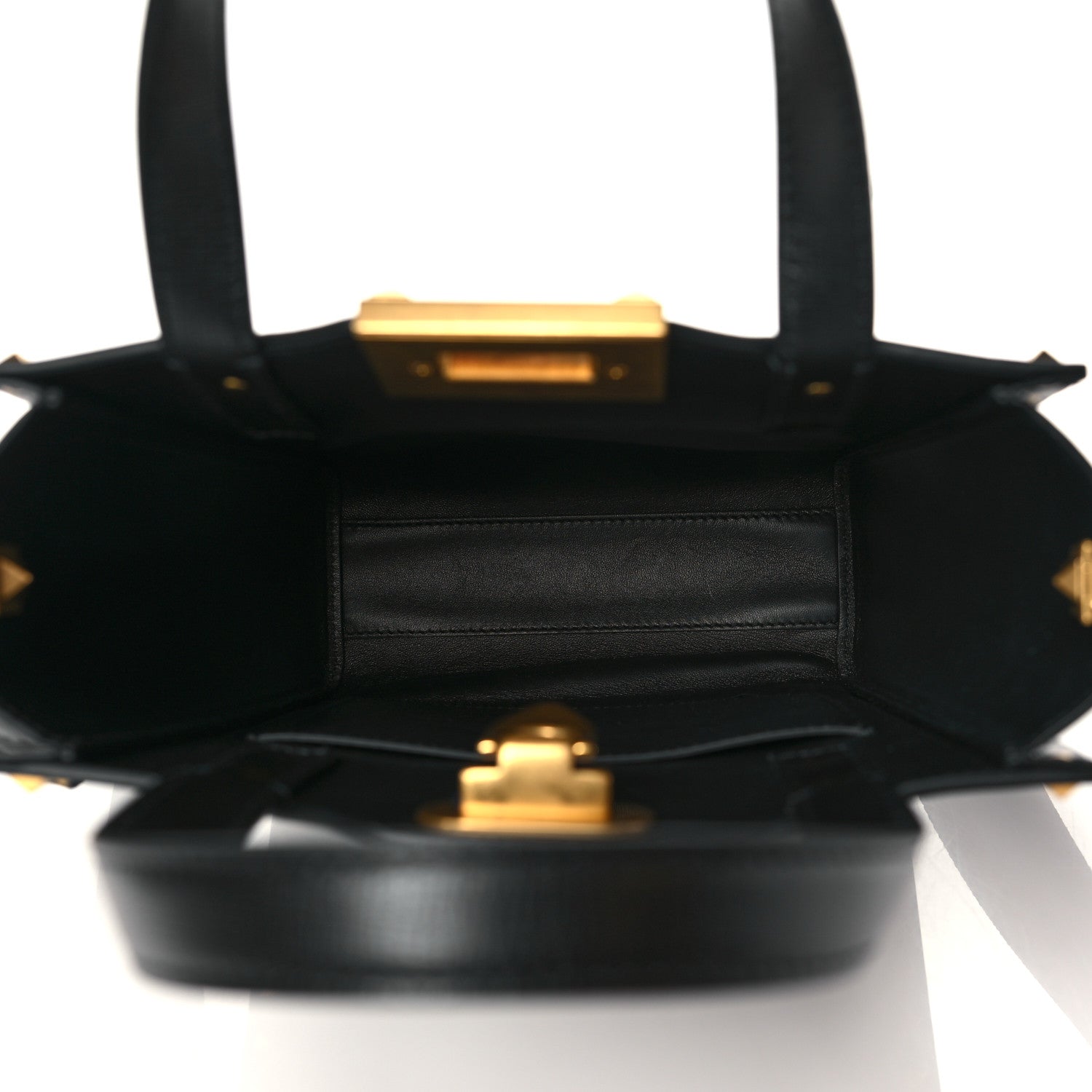Valentino Garavani Grainy Calfskin Rockstud Alcove Tote Black 5 of 9