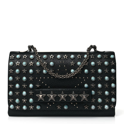 Valentino Garavani Grained Calfskin Rockstud Rolling Studs Va Va Voom Clutch on Chain Black 1 of 10