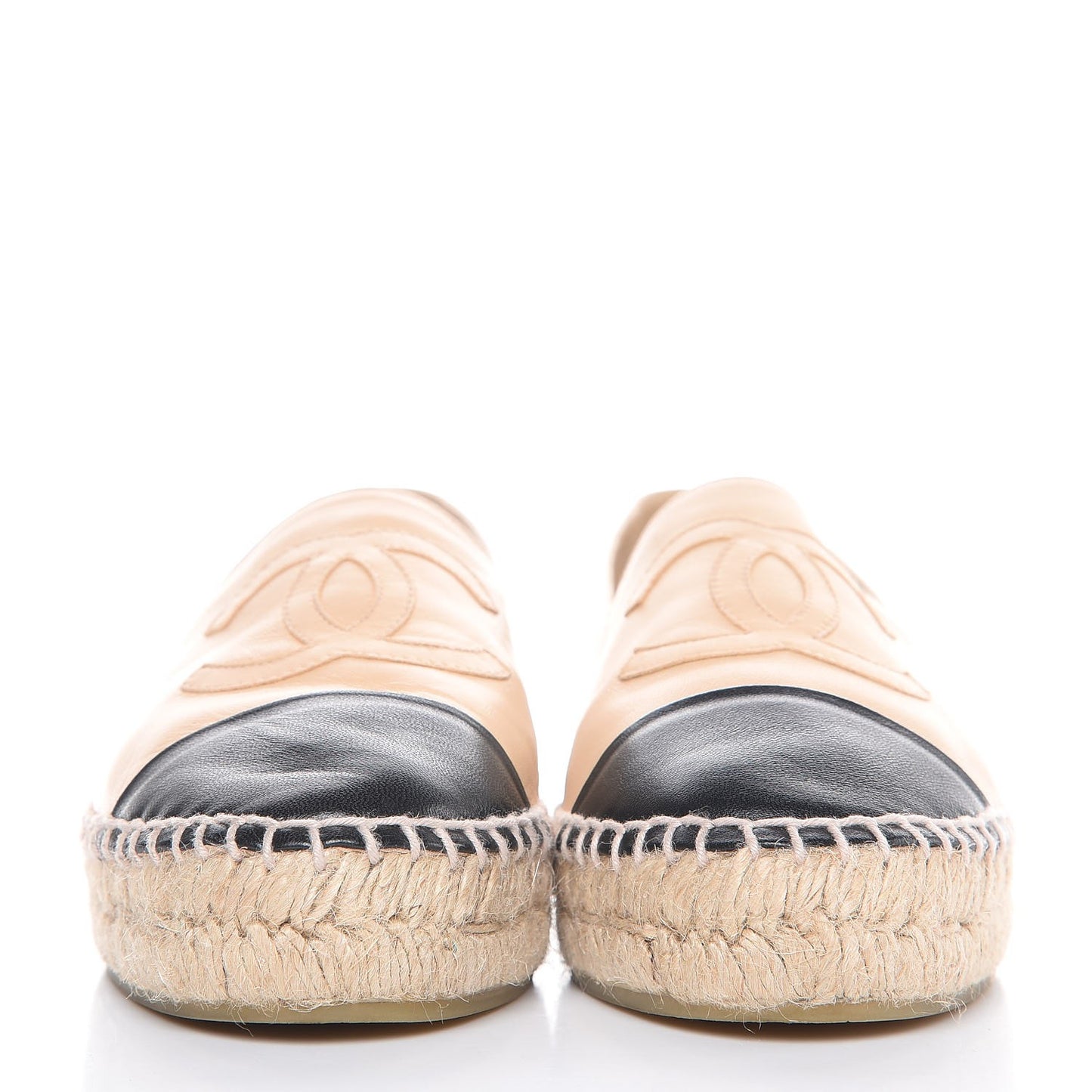 Lambskin CC Espadrilles 37 Beige Black