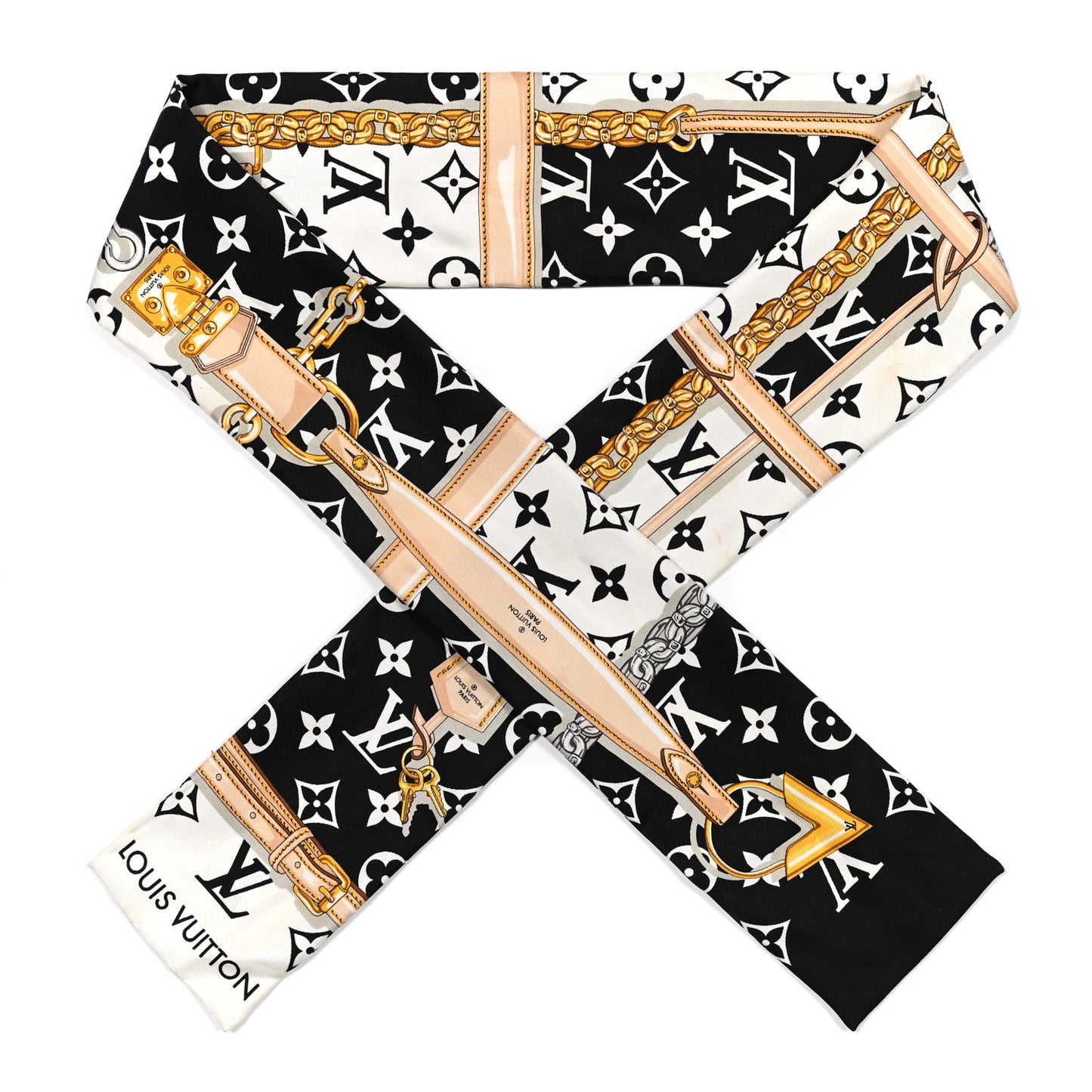 Silk Monogram Confidential Bandeau Black