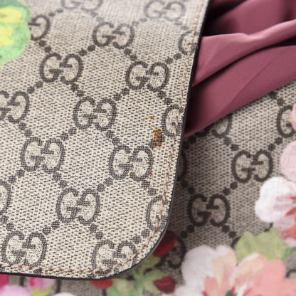 Gucci GG Supreme Monogram Blooms Medium Single Buckle Backpack Beige Multicolor Dry Rose 10 of 13