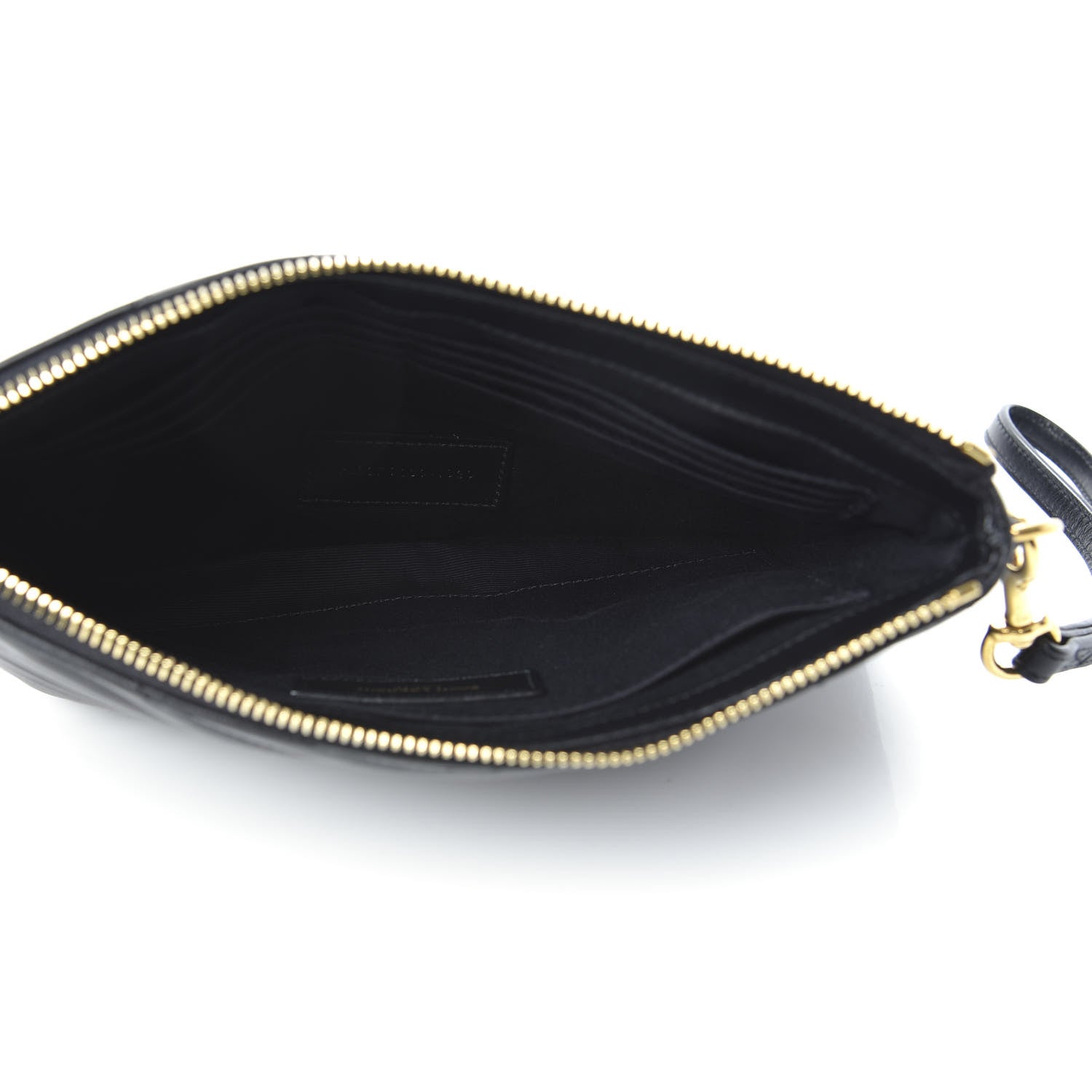 Saint Laurent Calfskin Matelasse Chevron Monogram A5 Wristlet Black 5 of 10
