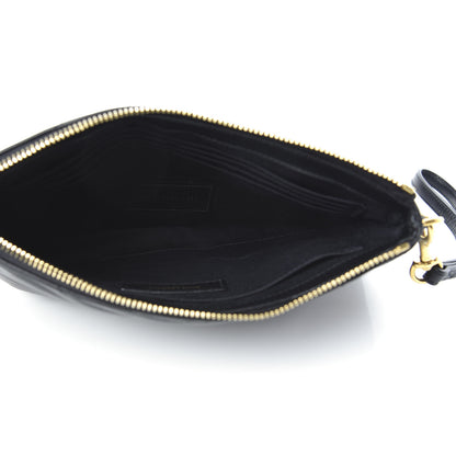 Saint Laurent Calfskin Matelasse Chevron Monogram A5 Wristlet Black 5 of 10