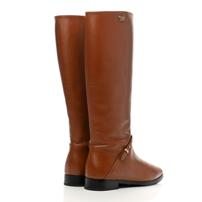 Gucci Calfskin Rosie Tall Riding Boots 40 Brown Papaya 4 of 13