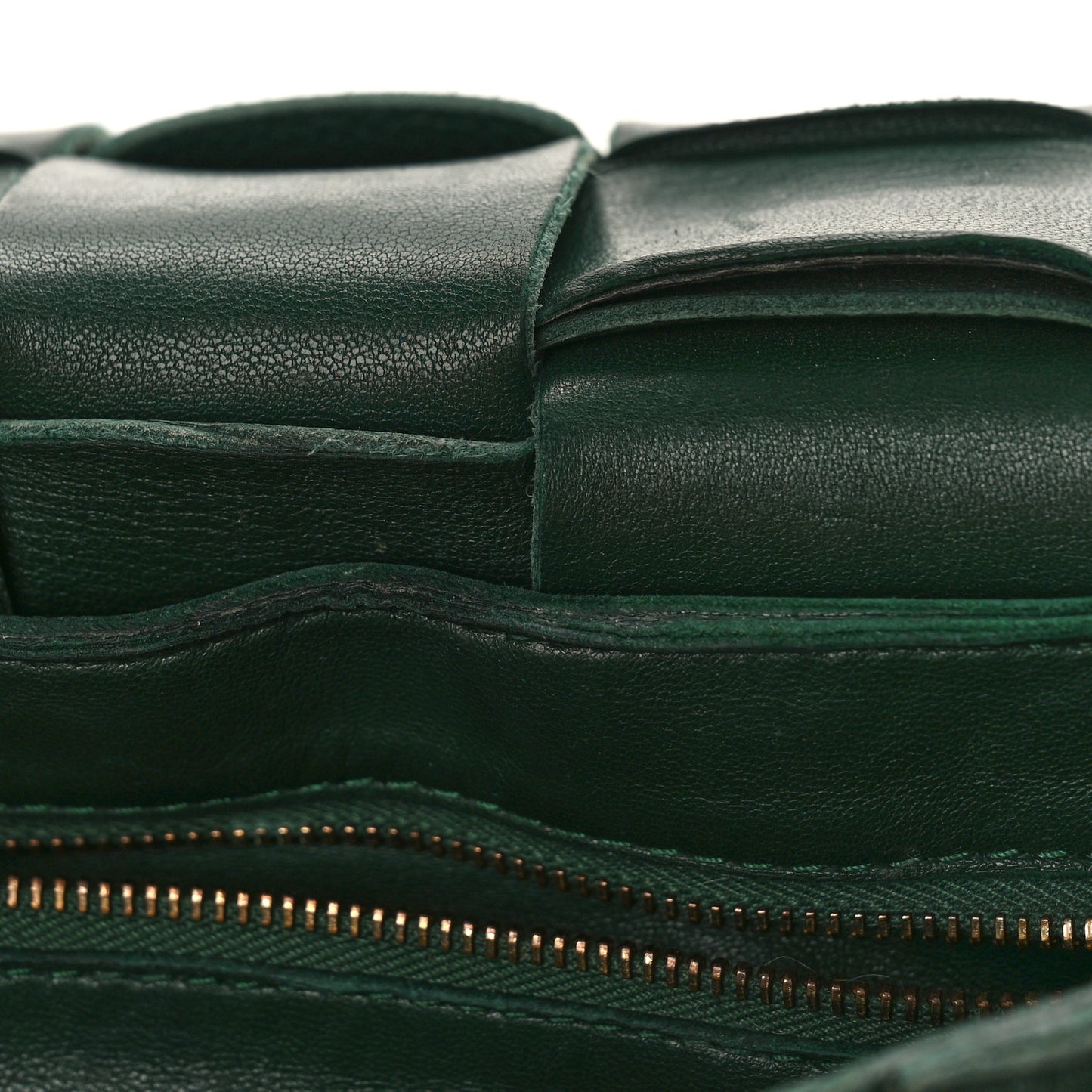 Grained Calfskin Maxi Intrecciato Cassette Crossbody Bag Raintree Green
