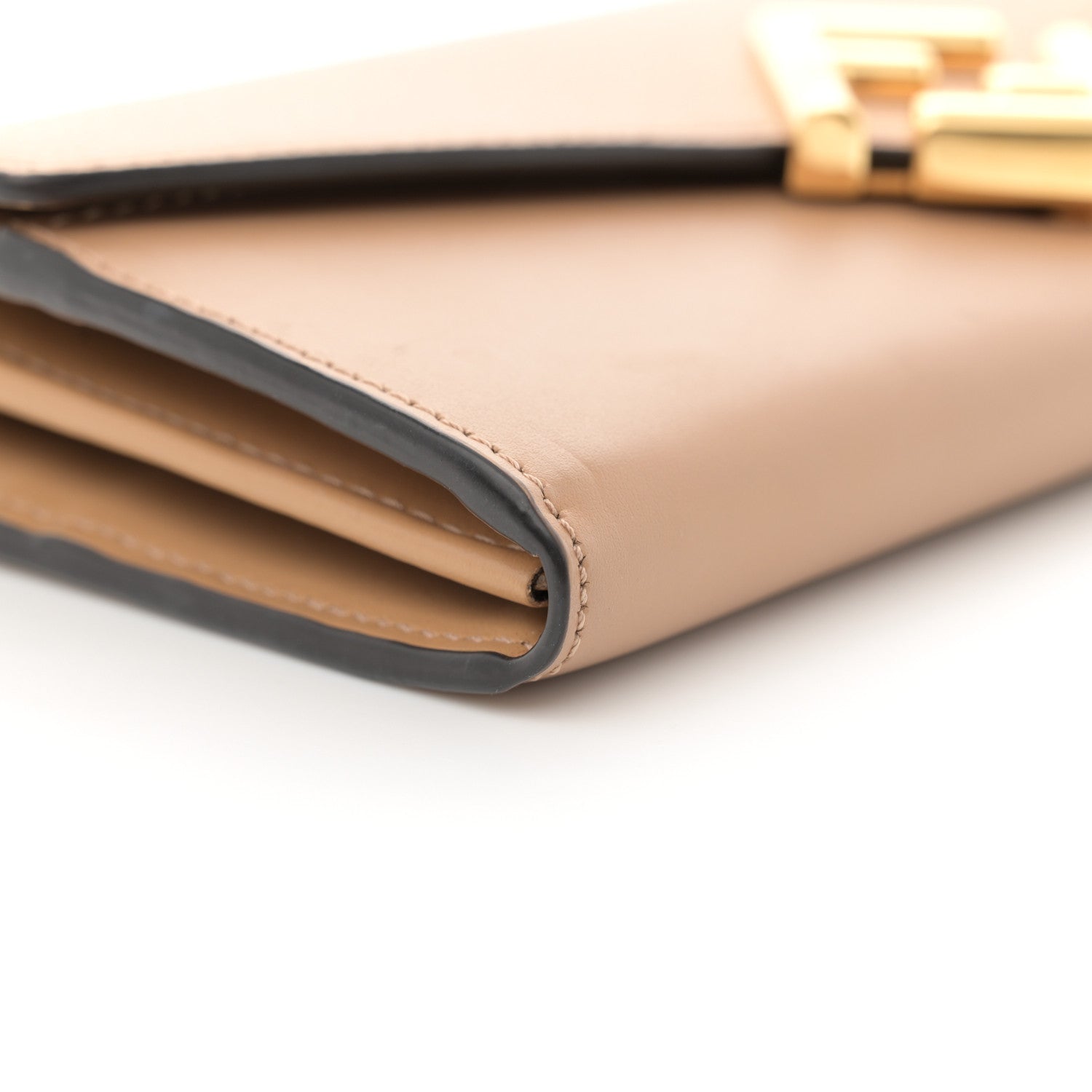 Fendi Vitello King Cruise FF Diamonds Continental Envelope Wallet On Chain Miele 10 of 14