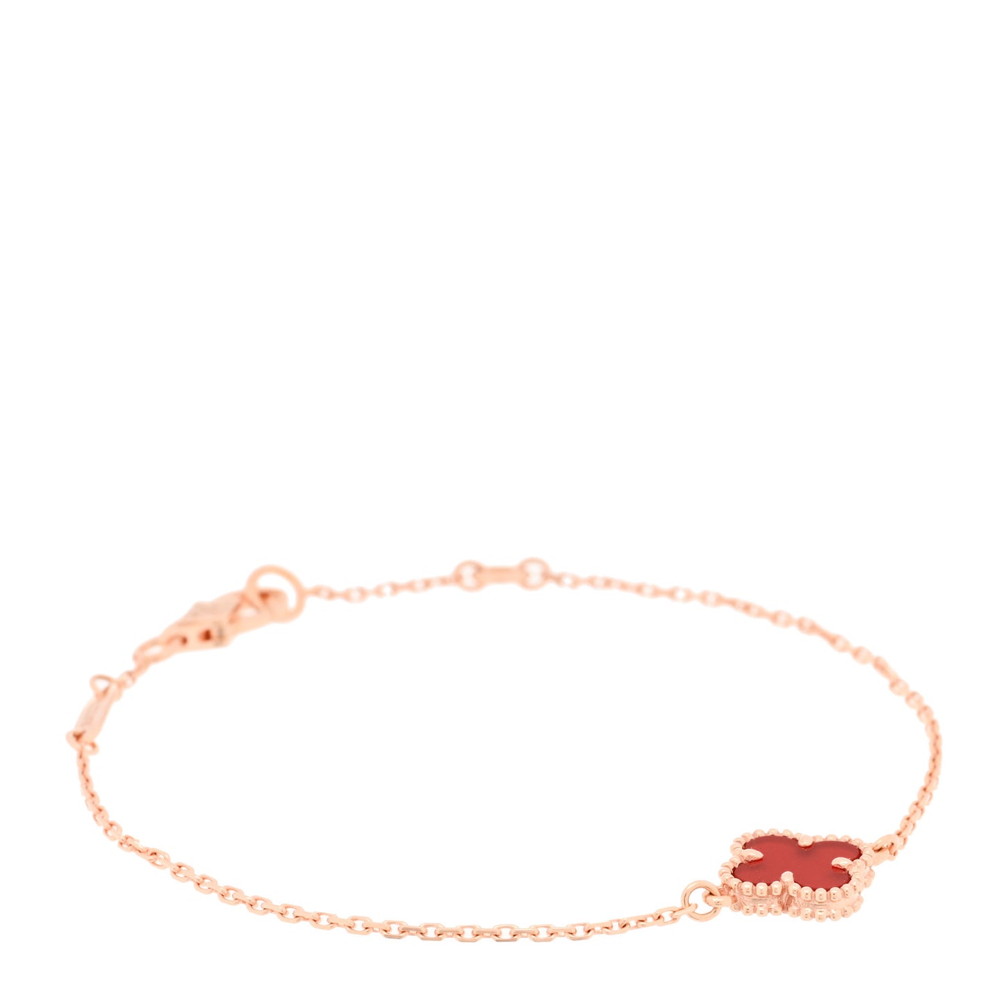 18K Rose Gold Carnelian Sweet Alhambra Bracelet