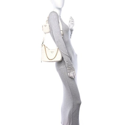 Prada Yarn Raffia Effect Crochet Re-Edition 2005 Shoulder Bag White 3 of 10