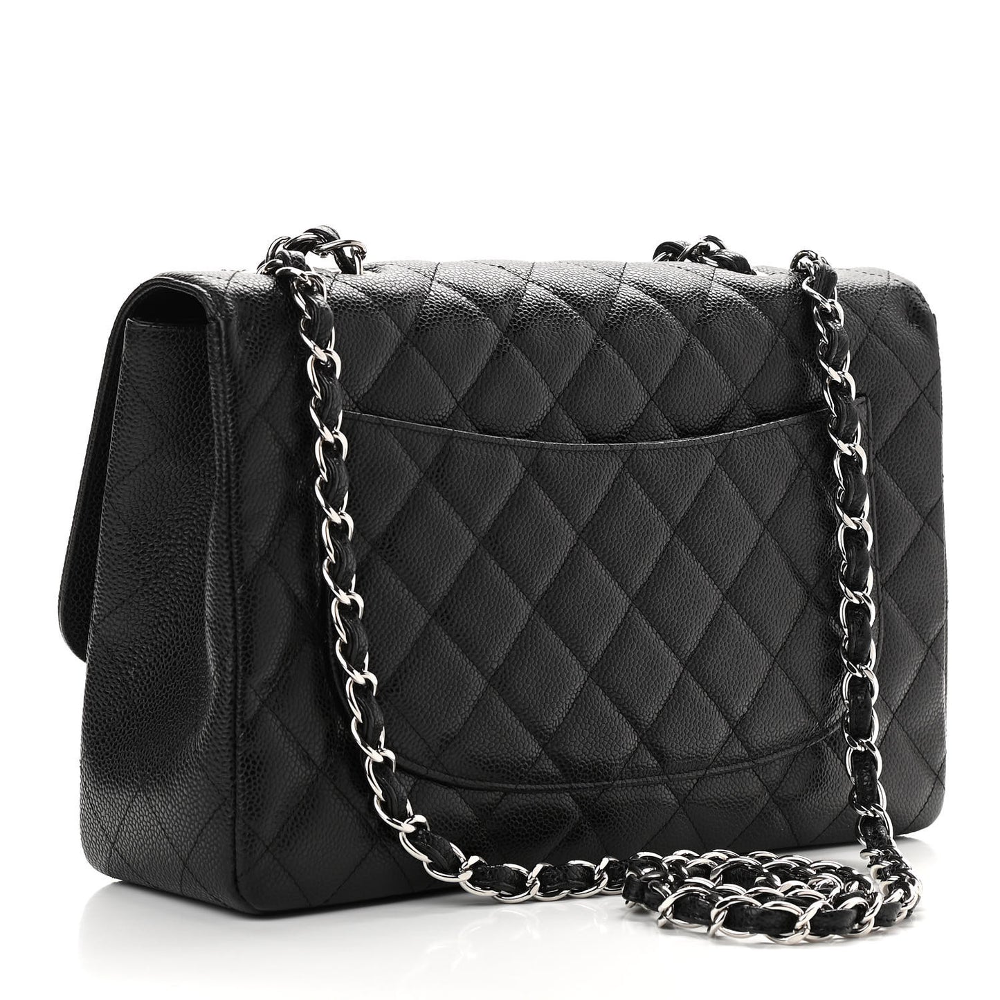 Caviar Quilted Jumbo Single Flap Black