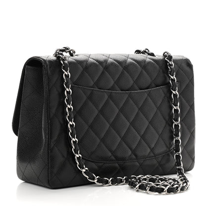 Chanel Caviar Quilted Jumbo Single Flap Black 3 of 12