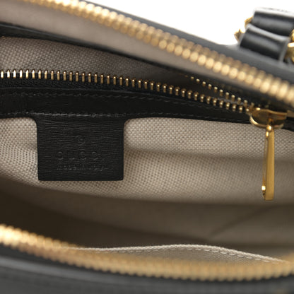 Gucci Boarded Plutone Calfskin Small Horsebit 1955 Top Handle Bag Black 6 of 15