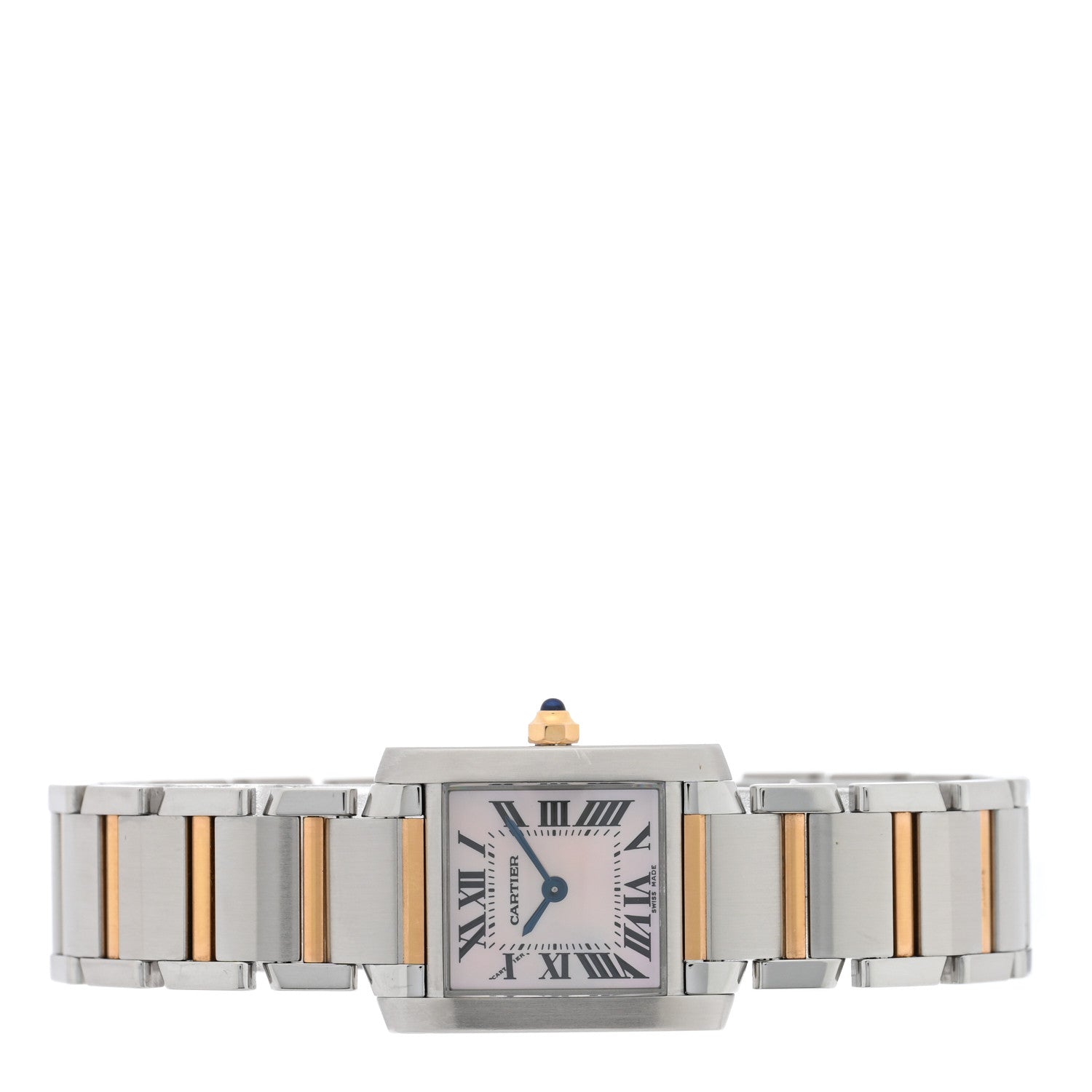 Cartier Stainless Steel 18K Pink Gold Mother of Pearl 20mm Tank Francaise Quartz Watch 2 of 5