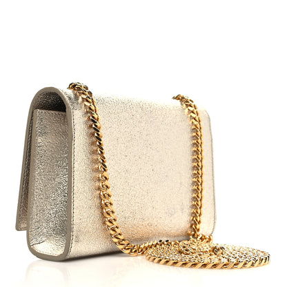 Saint Laurent Metallic Calfskin Small Classic Monogram Kate Satchel Gold 3 of 12